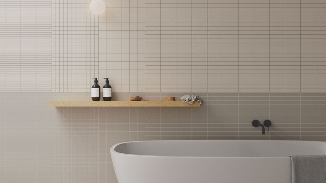 Bad mit Fliese "Raster" von Wow