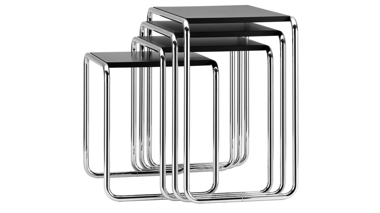 Beistelltisch-Set B 9 von Marcel Breuer, hergestellt von Thonet