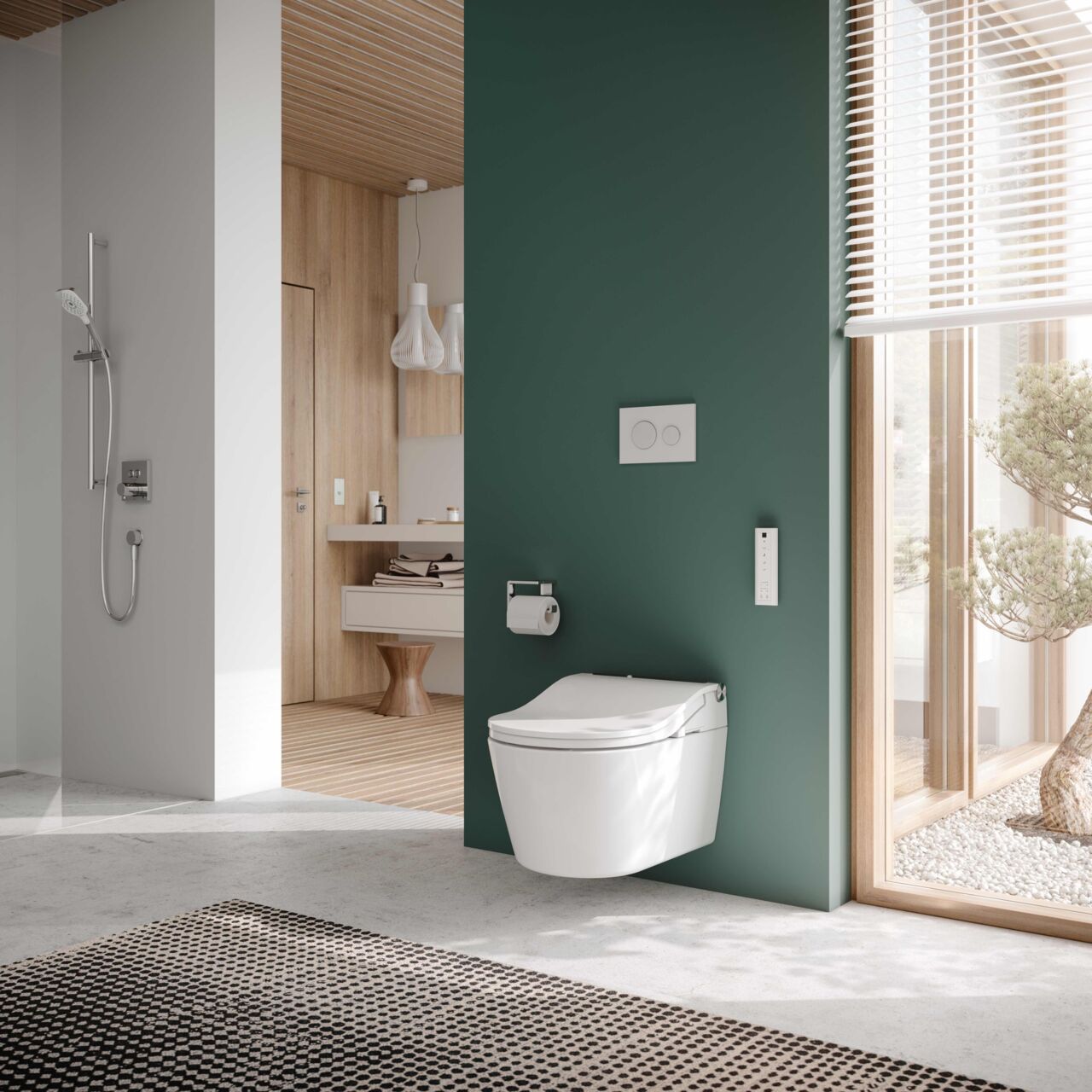 Bad mit Washlet Dusch-WC von TOTO