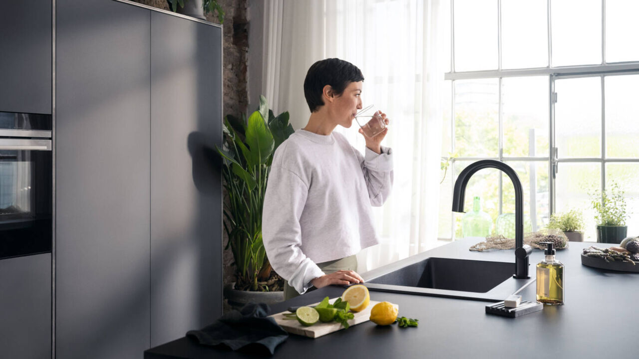 Hansgrohe Wasserhahn mit Sprudel-Funktion "Aqittura m91 Soda System"