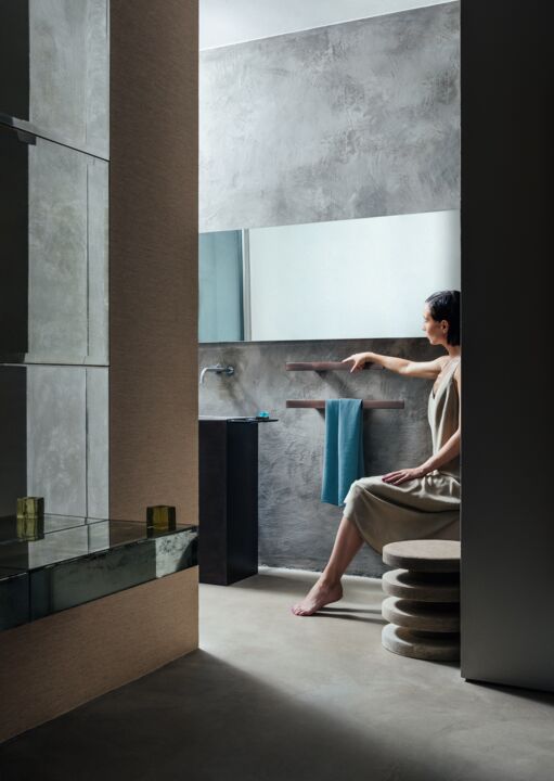Bad mit modernem Badezimmer-Heizkörper "I Ching" von Tubes