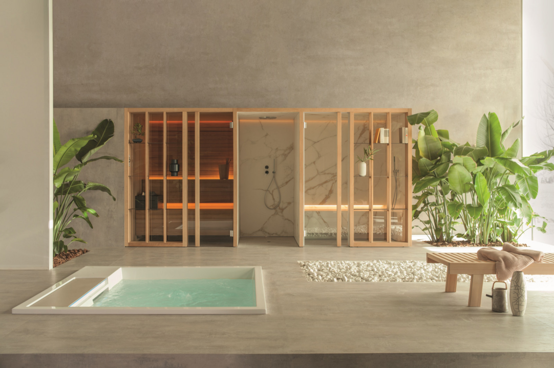 Badezimmer im japanischen Stil mit Yoku Spa von Effe