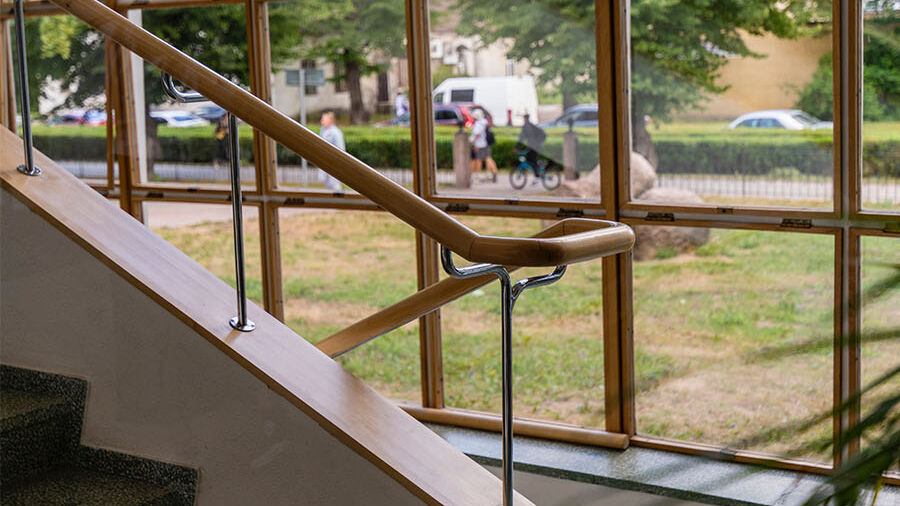 Treppenhaus Bilbiothek in Wyborg, Russland von Alvar Aalto