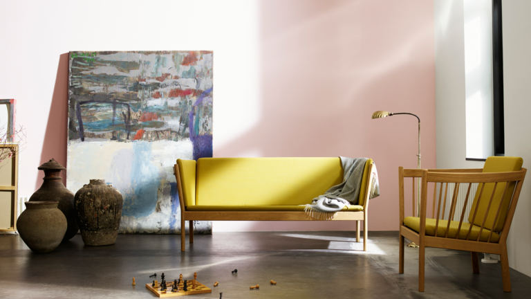 Modernes gelbes Sofa von FDB Møbler Modernes gelbes Sofa von FDB Møbler